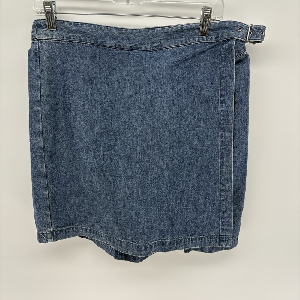 Vintage 90s Marsh Landing Blues Denim Wrap Skort Women 10